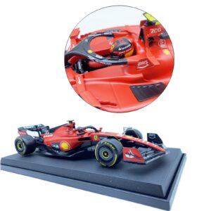 HTLNUZD Bburago 1:18 SF23#55 New 2023 Model Car for Ferrari Team Alloy Racing Die Cast Car Sainz Signature 1/18 F1 SF23#55 Collection Gift