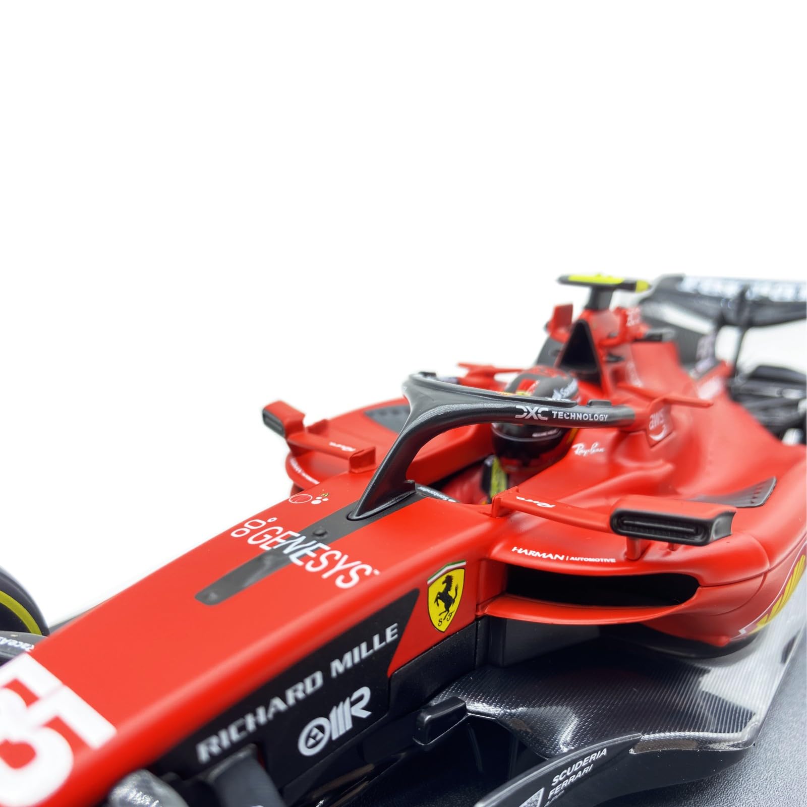 HTLNUZD Bburago 1:18 SF23#55 New 2023 Model Car for Ferrari Team Alloy Racing Die Cast Car Sainz Signature 1/18 F1 SF23#55 Collection Gift