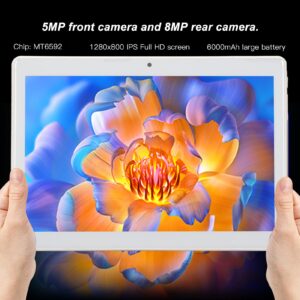 Dpofirs 10.1in Tablet for 5.1, Tablet PC 1GB RAM 16GB ROM with IPS Touch Screen Dual Camera Octa Core, 3G WiFi Tablet Computer 6000mAh Battery, Kids (US Plug)