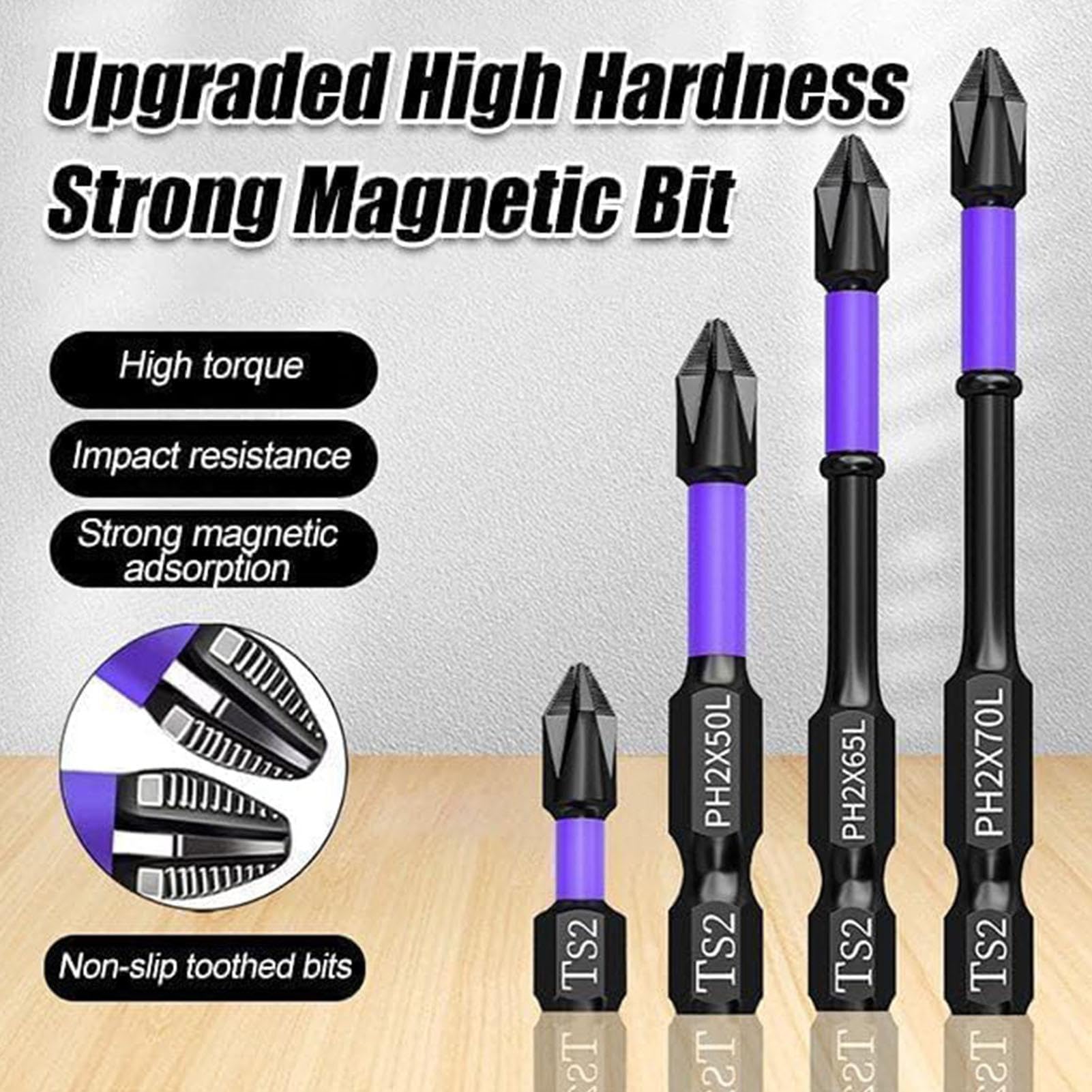 High Hardness and Strong Magnetic Bit - D1 Anti-Slip And Shock-Proof Bits With Phillips Screwdriver Bits, Portable Heavy Duty Magnetic Bit Kit, Cross Slot Head with Storage Base for Power Screwdriver