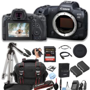 Canon EOS R5 Mirrorless Camera Body + 128GB Pro Speed Memory + Case + Tripod -Proffesional Bundle (Renewed)