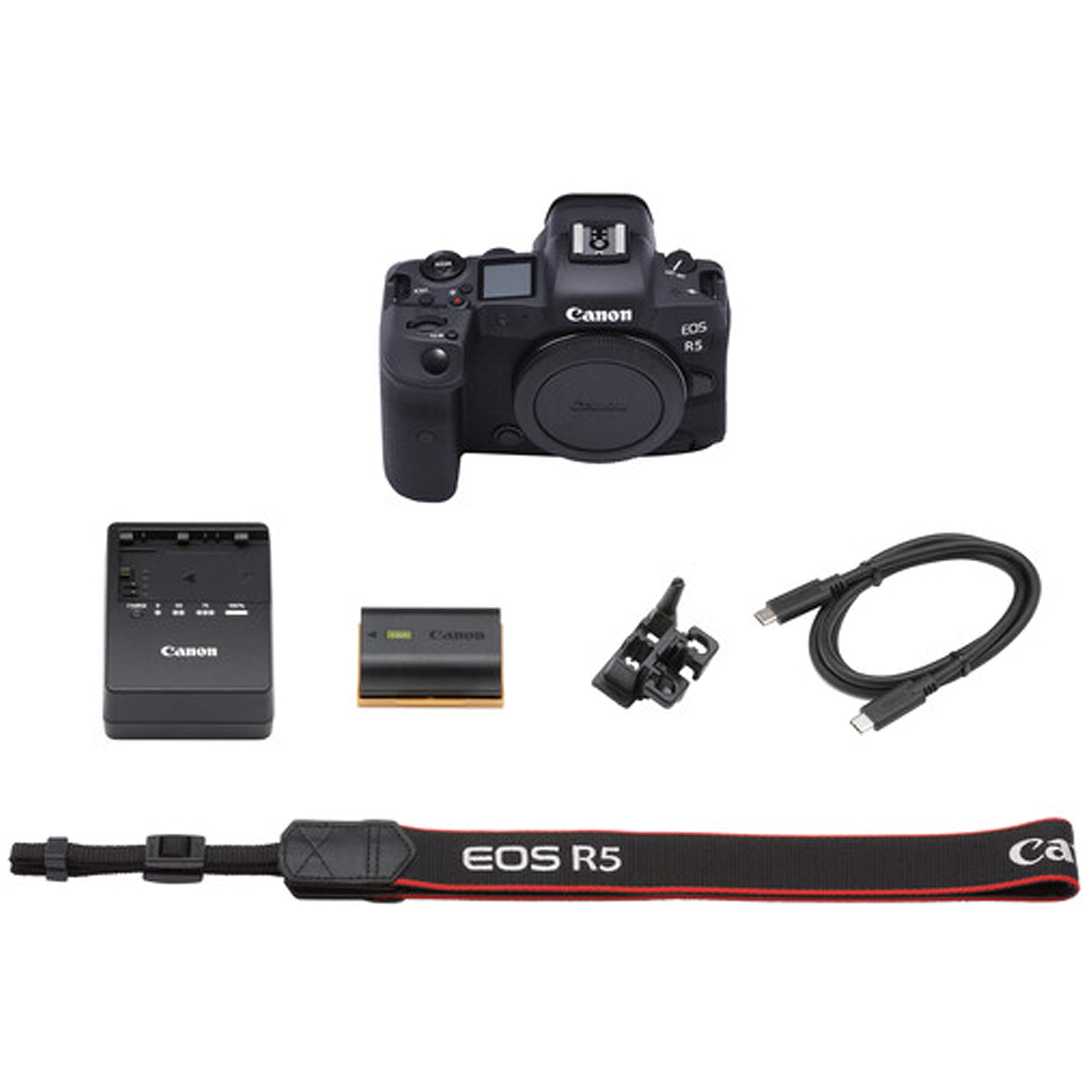 Canon EOS R5 Mirrorless Camera Body + 128GB Pro Speed Memory + Case + Tripod -Proffesional Bundle (Renewed)