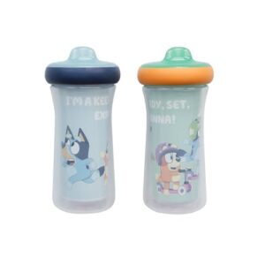 the first years bluey insulated sippy cups - dishwasher safe spill proof toddler cups - ages 12 months and up - 9 ounces - 2 count