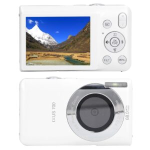 8K Digital Camera, 16X Zoom Beauty Filter Camera with 68MP 2.7in Screen for Photography Video Recording, Compact Small Camera for Boys Girls Kids (White)