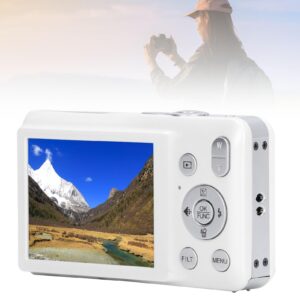 8K Digital Camera, 16X Zoom Beauty Filter Camera with 68MP 2.7in Screen for Photography Video Recording, Compact Small Camera for Boys Girls Kids (White)