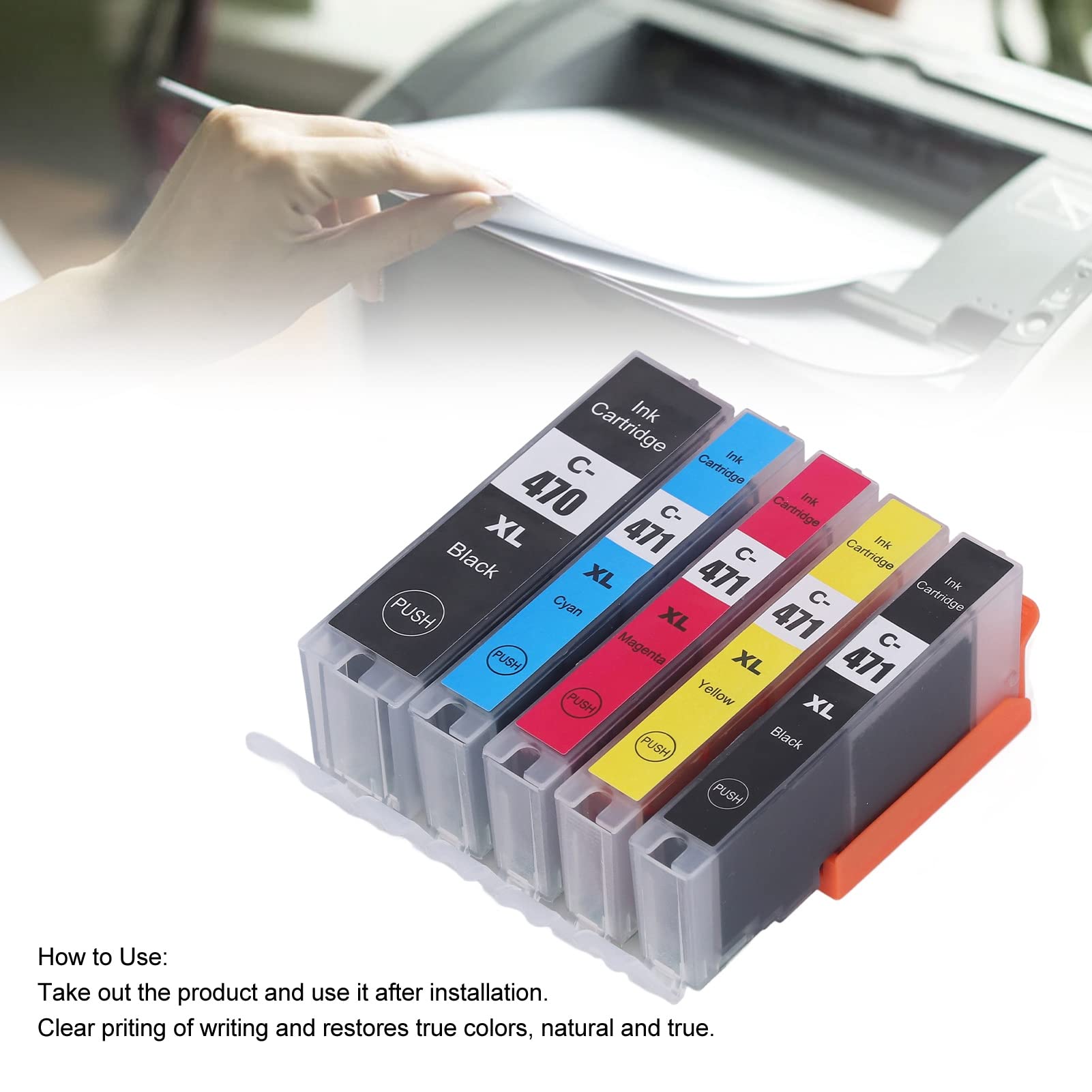 Ink Cartridge, Sublimation Ink Cartridge, Printing Cartridge, Ink Cartridge Printing Accessory Part for PIXMA MG5740 MG6840 MG7740, Ink & Toner (BK BK C M Y 5 Colors)