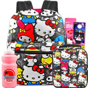 hello kitty backpack with lunch box for girls - bundle with 16” hello kitty school backpack, lunch bag, water bottle, stickers, more | hello kitty backpack and lunch box set