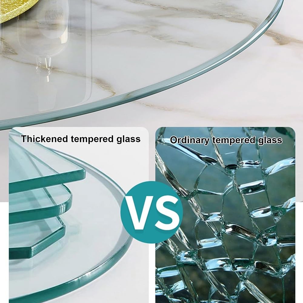 HIMMS Round Glass Lazy Susan Clear Turntable Organizer Large Rotating Serving Tray with Silent Bearing, Smooth 360° Rotation, for Restaurants Dining Tables (Color : E, Size : Ø50cm/20in)