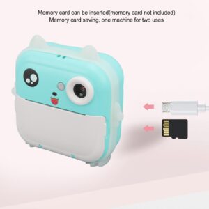 Kids Camera, Cartoon Smart KidsCamera, Portable Cute Print Kids Digital Selfie Camera Toys, Thermal Print Digital Mini Camera for 3 4 5 6 7 8 9 Year Old Girls and (Blue)