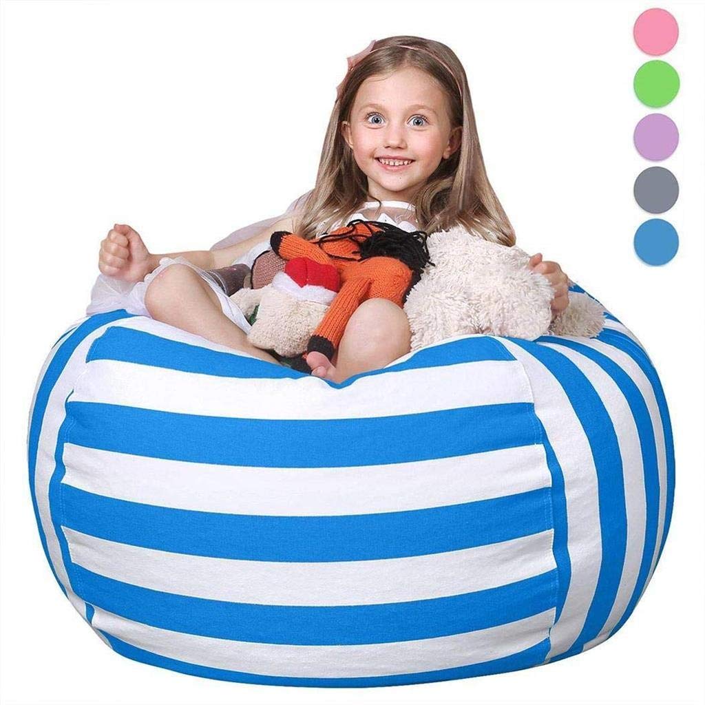 Stuffed Storage Bean Bag Chair Extra Large Beanbag Cover for and Adults Cover for Organizing Plush Stuff Sit Organization Memory Foam(Light blue)