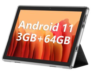 android 11 tablet 10inch phablet with case, large storage 64gb tablets dual stereo speakers 512gb expand, octa-core processor 3gb ram 6000mah big battery 10.1'' ips hd screen google tableta tab