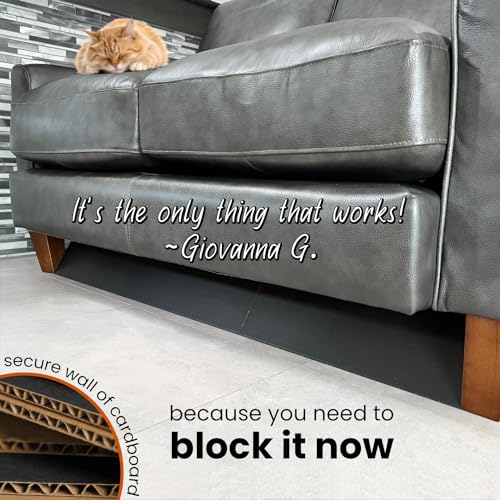 Under Couch Blocker Toy Blocker– See What You’ve Been Missing. Patented Design: Whole Couch Kit - Adjustable Height & Length, Custom Fits All Fixed Furniture, Black Cardboard (21 ft)