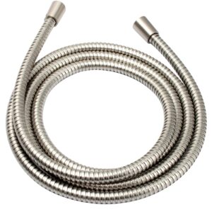 bright showers shower hose for hand held shower heads, 96 inches cord extra long stainless steel hand shower hose, ultra-flexible replacement part with brass insert, brushed nickel