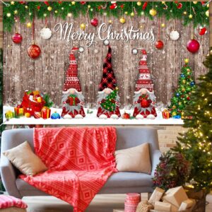 Christmas Backdrop Merry Christmas Party Decoration Christmas Photo Banner Signs Xmas Photography Background Photo Props for Winter New Year Xmas Eve Family Party Decoration Supplies (Gnome)