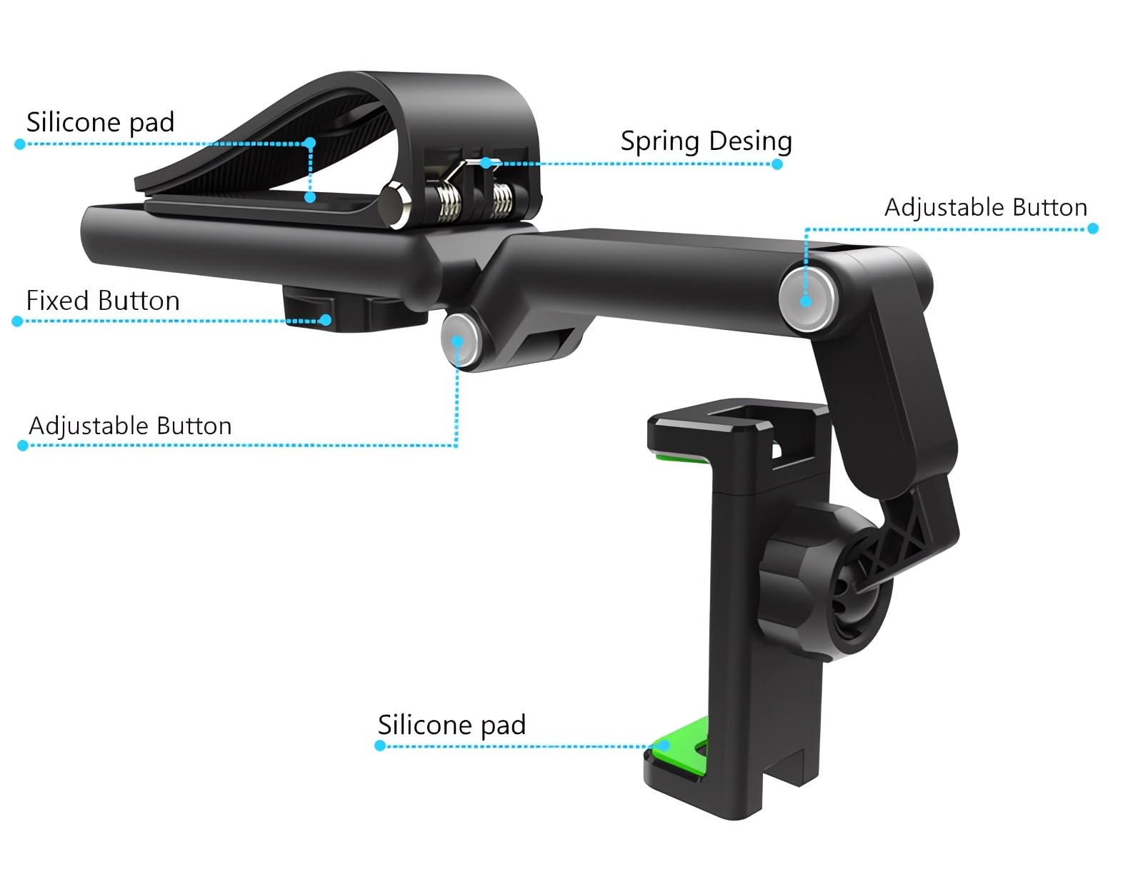 Rotatable and Retractable Car Phone Holder - 2024 New 1080° Multifunction Sun Visor Universal 360 Rotating Cell Phone Holder Mobile Mount for Vehicle Rear View Mirror (A1)