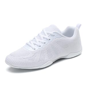eliogn womens cheer dance shoes girls cheerleading dance shoes athletic training dance breathable cheer competition sneakers cheerleading fashion sports shoes girls tennis walking sneakers white 40