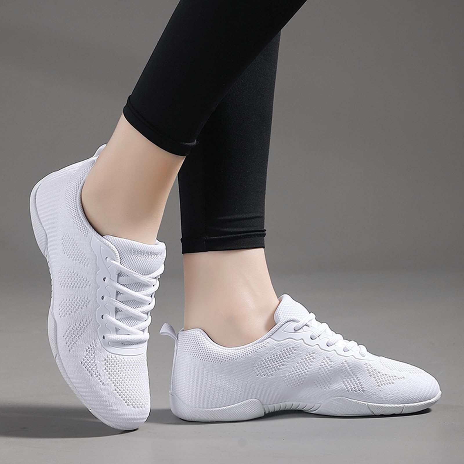 Eliogn Womens Cheer Dance Shoes Girls Cheerleading Dance Shoes Athletic Training Dance Breathable Cheer Competition Sneakers Cheerleading Fashion Sports Shoes Girls Tennis Walking Sneakers White 40