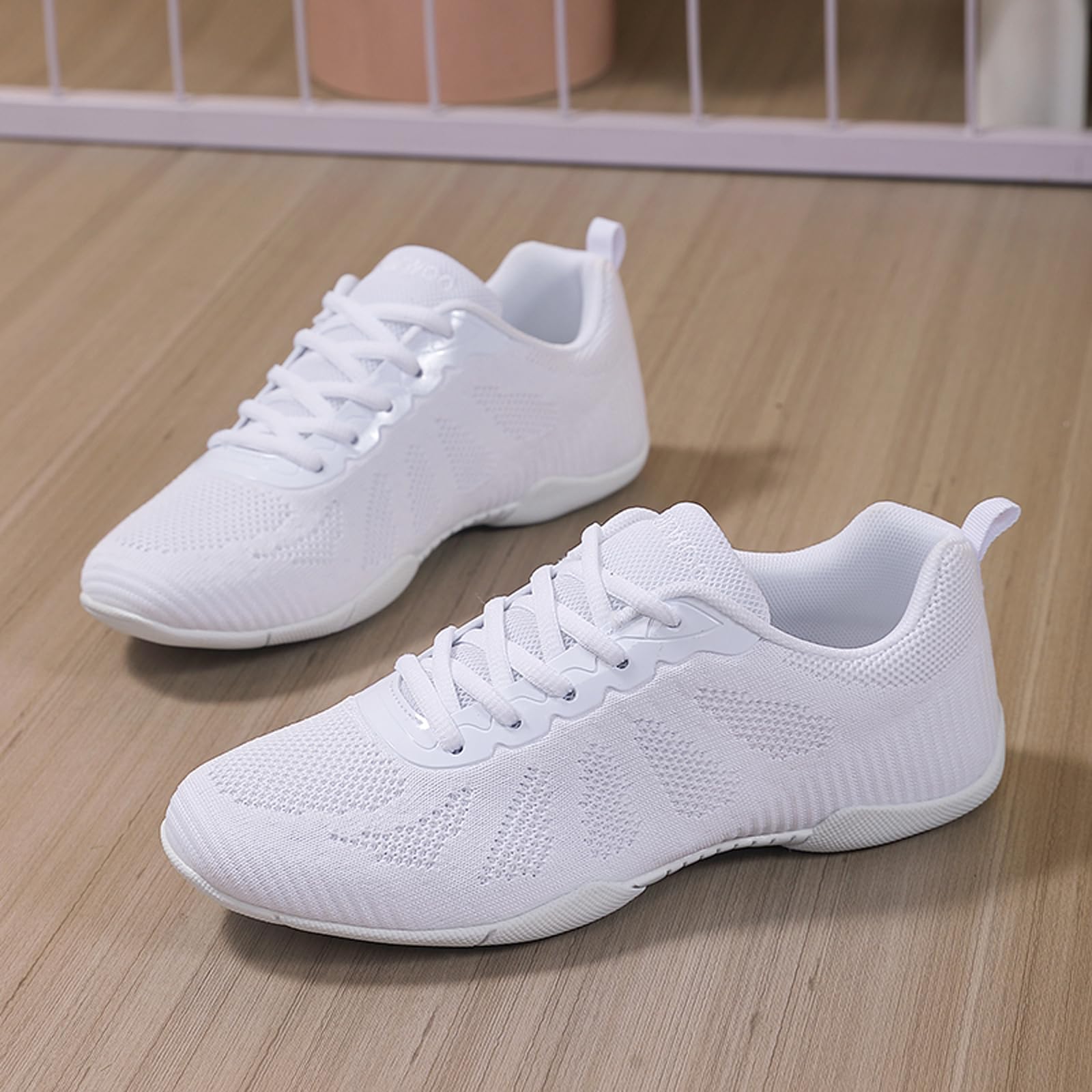 Eliogn Womens Cheer Dance Shoes Girls Cheerleading Dance Shoes Athletic Training Dance Breathable Cheer Competition Sneakers Cheerleading Fashion Sports Shoes Girls Tennis Walking Sneakers White 40