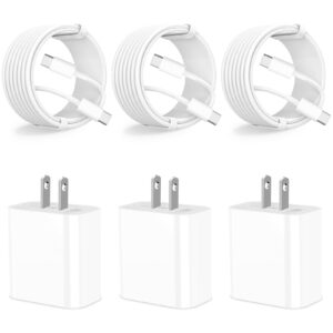 【MFi Certified】iPhone 15 Charger Fast Charging, Redpark 3Pack 20W USB-C Power Type-C Wall Charger Adapter+6FT USB-C to USB-C Charge Cable for iPhone 15 Plus/15 Pro/15 Pro Max/iPad Pro/Air/Mini/AirPods