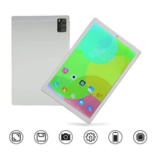 10.1 Inch Kid Tablet PC,Student Reading Tablet for Android10,HD IPS Touchscreen,6GB RAM 128GB ROM 8 Core CPU,5000mah,BT5.0,5G WiFi,Dual SIM Card Slots,Silver. (US Plug)