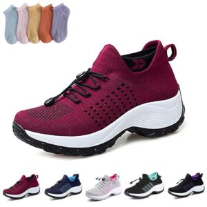 orthofit - orthopedic shoes for women, orthofit shoes for women, sneakers for women walking shoes, comfortable casual ladies non-slip athletic shoe (3.5,red)