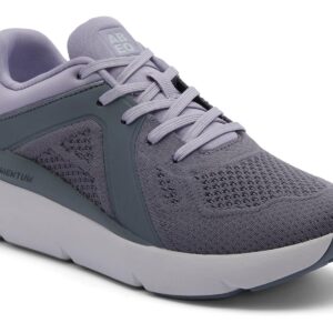 ABEO MXV Shift Women’s Metatarsal Footbed Walking Shoes | Ideal for Metatarsalgia | Ball of Foot Pain Relief | Removable Orthotic Metatarsal Pad Grey Lilac Knit 7.5 Medium