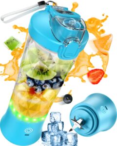 humutan portable blender, 4000mah mini fast fresh juice portable blender for shakes and smoothies with 6 blades, 20oz bpa-free personal blender usb rechargeable for kitchen, home, travel