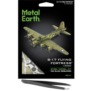 fascinations metal earth b-17 flying fortress color 3d metal model kit bundle with tweezers