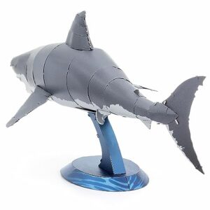 Fascinations Metal Earth Great White Shark 3D Metal Model Kit Bundle with Tweezers