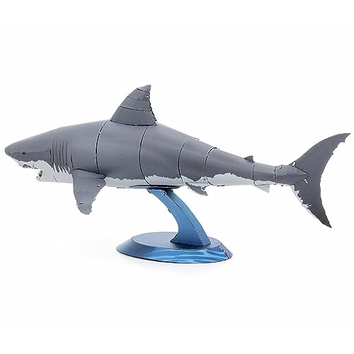 Fascinations Metal Earth Great White Shark 3D Metal Model Kit Bundle with Tweezers