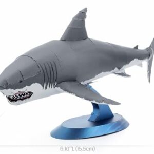 Fascinations Metal Earth Great White Shark 3D Metal Model Kit Bundle with Tweezers