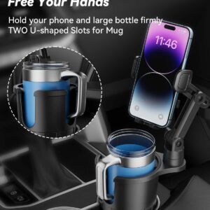 WAVECUER Cup Holder Phone Mount for Car, Phone Cup Holder for Car iPhone with Expandable Base, Compatible with iPhone Samsung All Phones (1 Pack)