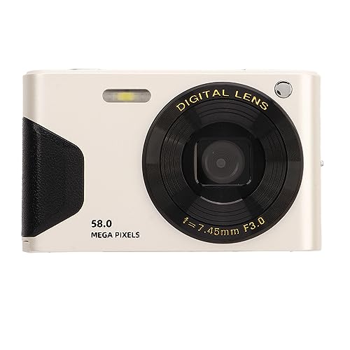 4K Digital Camera for Photography, 58MP 16X Zoom Auto Focus Vlogging Camera, Kids Compact Camera with 2.7Inch HD TFT Screen, Face Recognition, Timing Function, AF Autofocus (White)