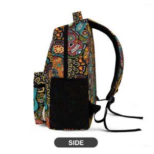 Mexican Sugar Skulls Print Backpack Causal Daypack Lightweight Laptop Backpack for Men Women 12.6 X 5.9 X 16.2 Inch