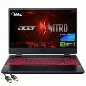 acer nitro 5 gaming laptop, 15.6" fhd ips 144hz display, 12th gen intel 12-core i5-12500h, geforce rtx 3050, 64gb ram, 2tb pcie ssd, thunderbolt 4, backlit keyboard, wifi6, pdg hdmi cable, win 11 pro