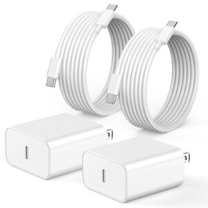 esbeecables iphone 15 charger, 2 pack pd 20w usb c wall charger fast charging block with 6ft usb c to usb c quick charge data sync cable cord for iphone 15/15 plus/15 pro/15 pro max, ipad pro/ai/mini