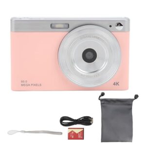 Digital Camera, HD Digital Camera Built in Fill Light 16X Zoom Antishaking Plastic for Outdoor (Pink)