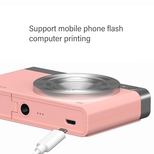 Digital Camera, HD Digital Camera Built in Fill Light 16X Zoom Antishaking Plastic for Outdoor (Pink)