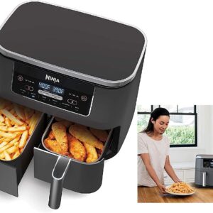 Ninja DZ100 Foodi 4-in-1, 8-qt., 2-Basket Air Fryer with DualZone Technology, DZ100 8-qt BLACK