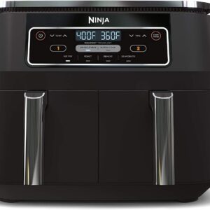 Ninja DZ100 Foodi 4-in-1, 8-qt., 2-Basket Air Fryer with DualZone Technology, DZ100 8-qt BLACK