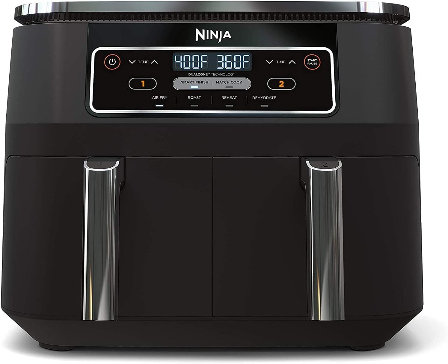 Ninja DZ100 Foodi 4-in-1, 8-qt., 2-Basket Air Fryer with DualZone Technology, DZ100 8-qt BLACK