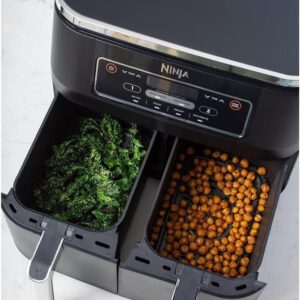 Ninja DZ100 Foodi 4-in-1, 8-qt., 2-Basket Air Fryer with DualZone Technology, DZ100 8-qt BLACK