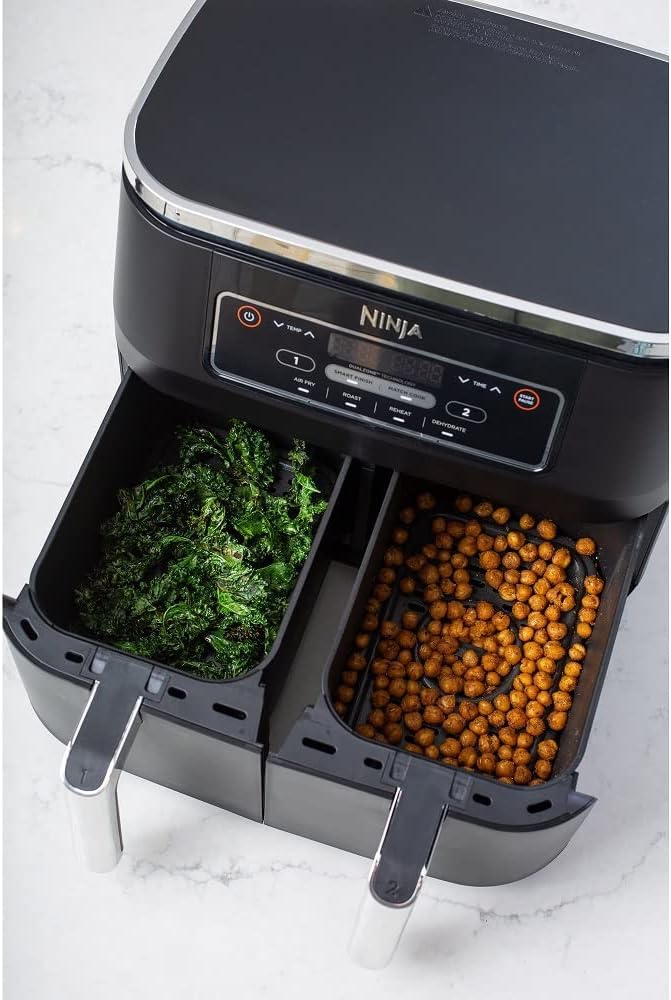 Ninja DZ100 Foodi 4-in-1, 8-qt., 2-Basket Air Fryer with DualZone Technology, DZ100 8-qt BLACK