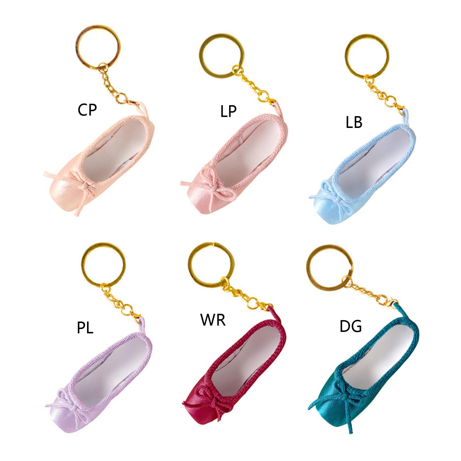 BIBABLYKE Mini Ballet Shoes Keychain Pointe Shoes Keyrings Handmade Pointe Shoe Charm Bag Penddant Gift for Dance Lovers