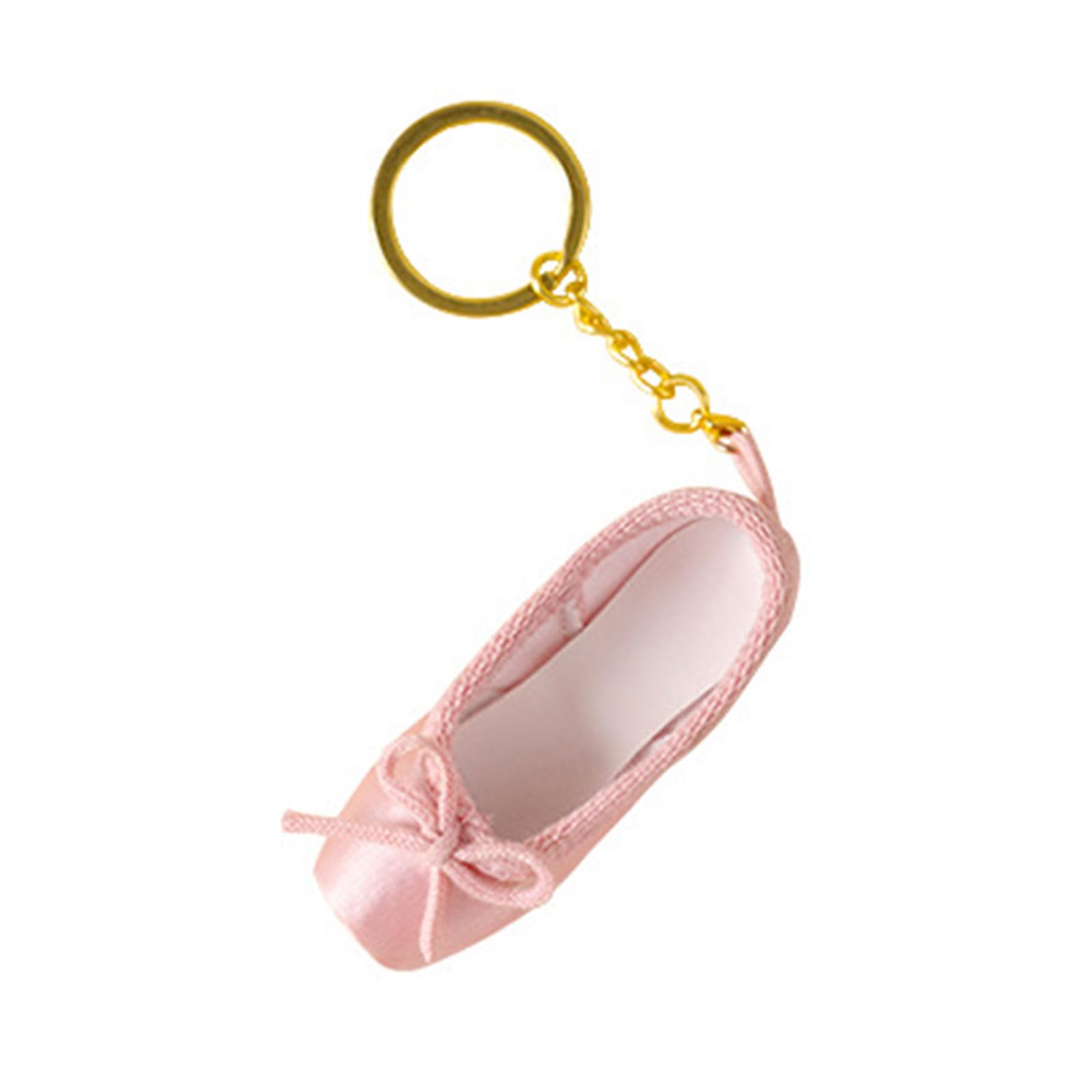 BIBABLYKE Mini Ballet Shoes Keychain Pointe Shoes Keyrings Handmade Pointe Shoe Charm Bag Penddant Gift for Dance Lovers