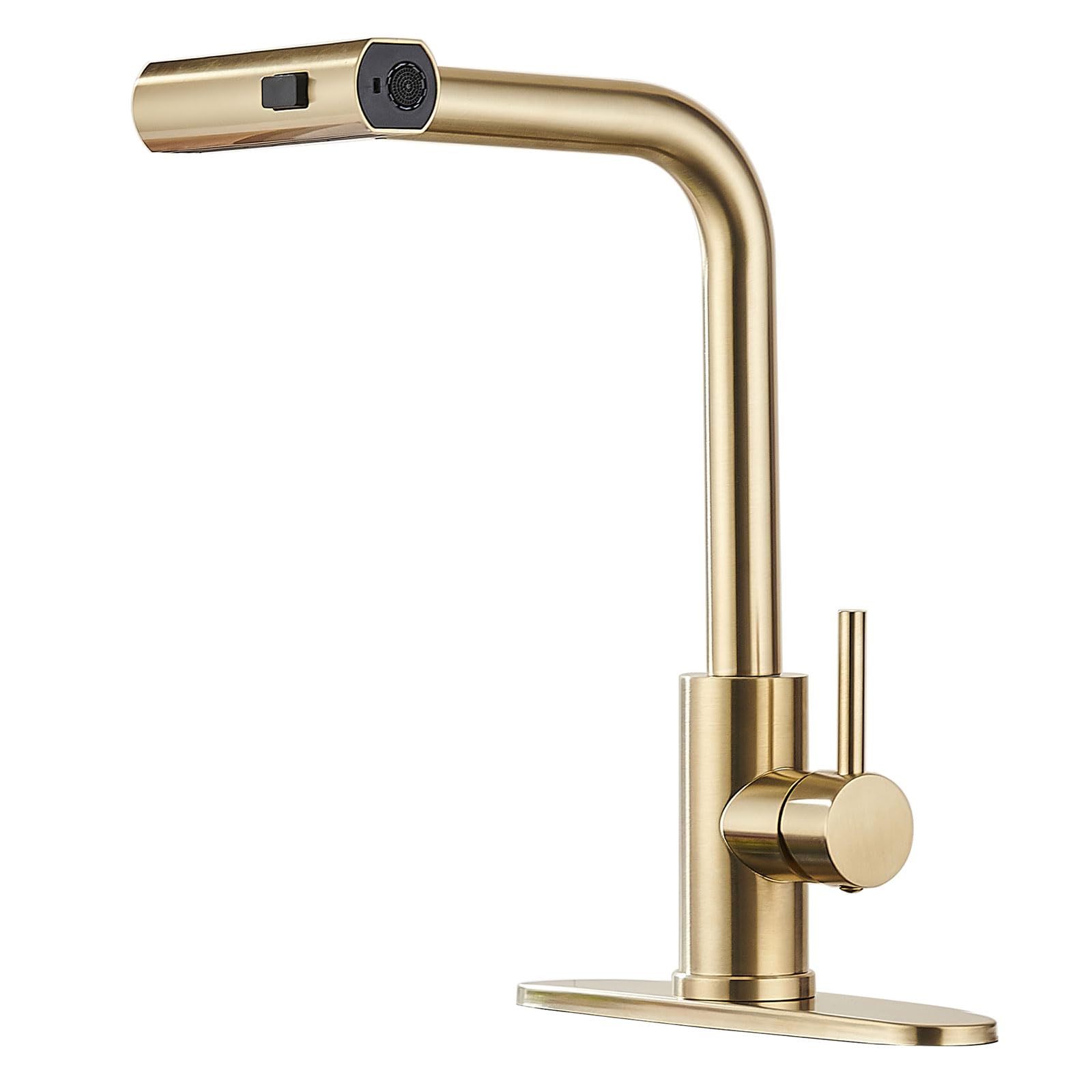 AVSIILE Kitchen Faucet with Pull Down Sprayer, Brushed Gold Waterfall Touch Single Hole Handle Stainless Steel Kitchen Sink Faucets, Commercial Modern Faucets for Kitchen Sinks with Pull-Down Sprayer