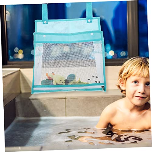 TOYANDONA 2pcs Toy Storage Mesh Bag Bathtub Hanging Bag Shower Toy Storage Organizer Bath Toy Organizer for Tub Wall Hanging Toys Bag Bathtub Toy Holder Tub Toys Toy Basket Square Baby Net