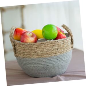 TOYANDONA 2pcs Straw Storage Basket Woven Plant Pot Blanket Basket Rattan Planter Planter Seagrass Plant Basket Round Key Bowl Straw Plant Basket Baskets Snack Child Storage Rack