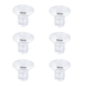 aulecoo 6pcs flange insert 19mm,compatible with momcozy s12/s12pro/s9/s9pro/tsrete/spectra/medela 24mm breast pump shields/flanges,reduce 24mm nipple tunnel down to 19mm