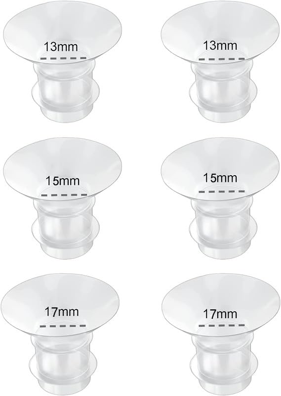 Flange Inserts for Breast Pump 6PCS, 13/15/17mm Flange Inserts Compatible with Spectra/Medela/Momcozy S12 Pro/S9 Pro/S12/S9 Wearable Breast Pump Shields/Flanges, Reduce to Correct Size